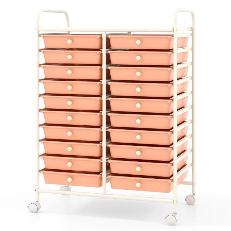 20 Drawers Rolling Storage Cart Studio Organizer