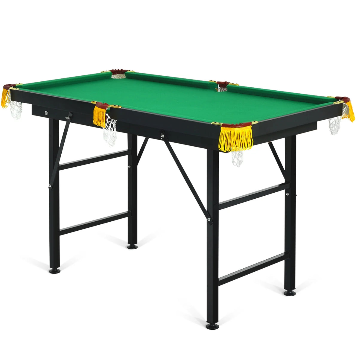 Topbuy 47'' Pool Table Set for Kids Foldable Billiard Table for Home and School Green