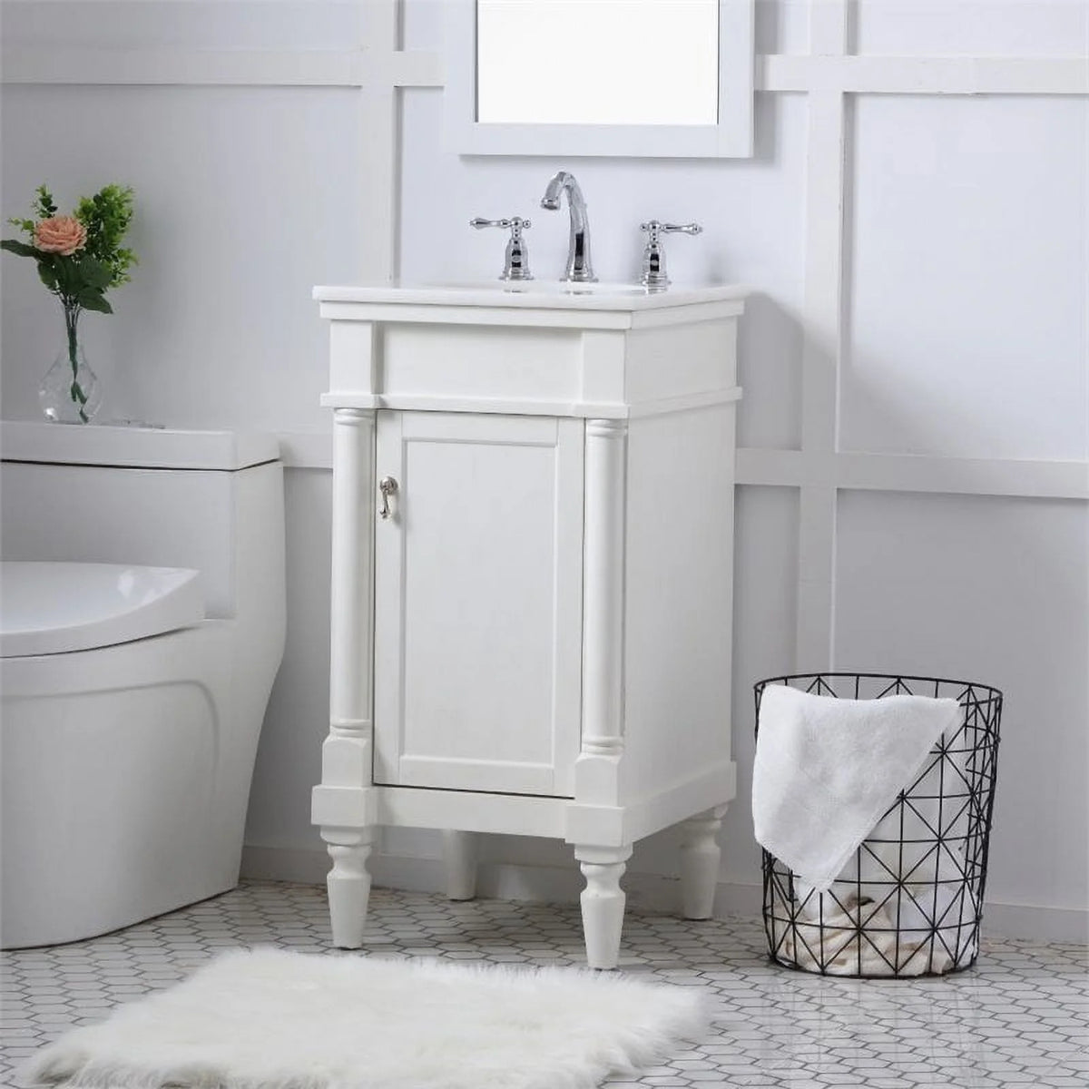 18.5 inch single bathroom vanity in blue