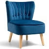 Costway Armless Accent Chair Tufted Velvet Leisure Chair Single Sofa Upholstered Green