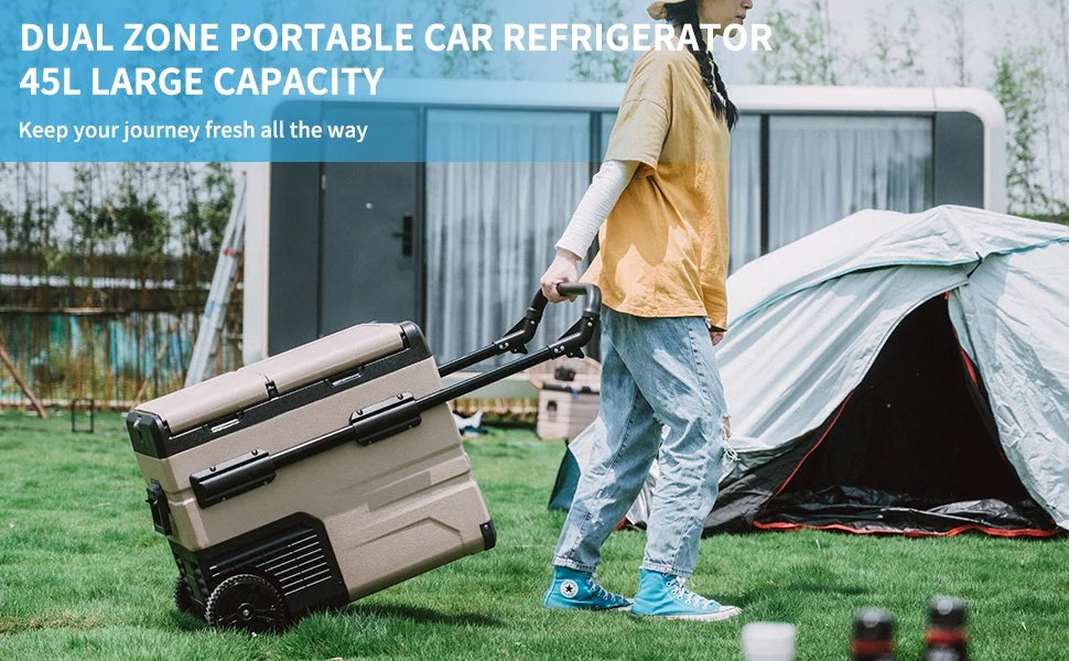 Alpicool TA35 Portable Refrigerator 37 Quart(35 Liter) Dual Temperature Control Fridge Mini Freezer for Travel,Camping,Fishing, Outdoor -12/24V DC