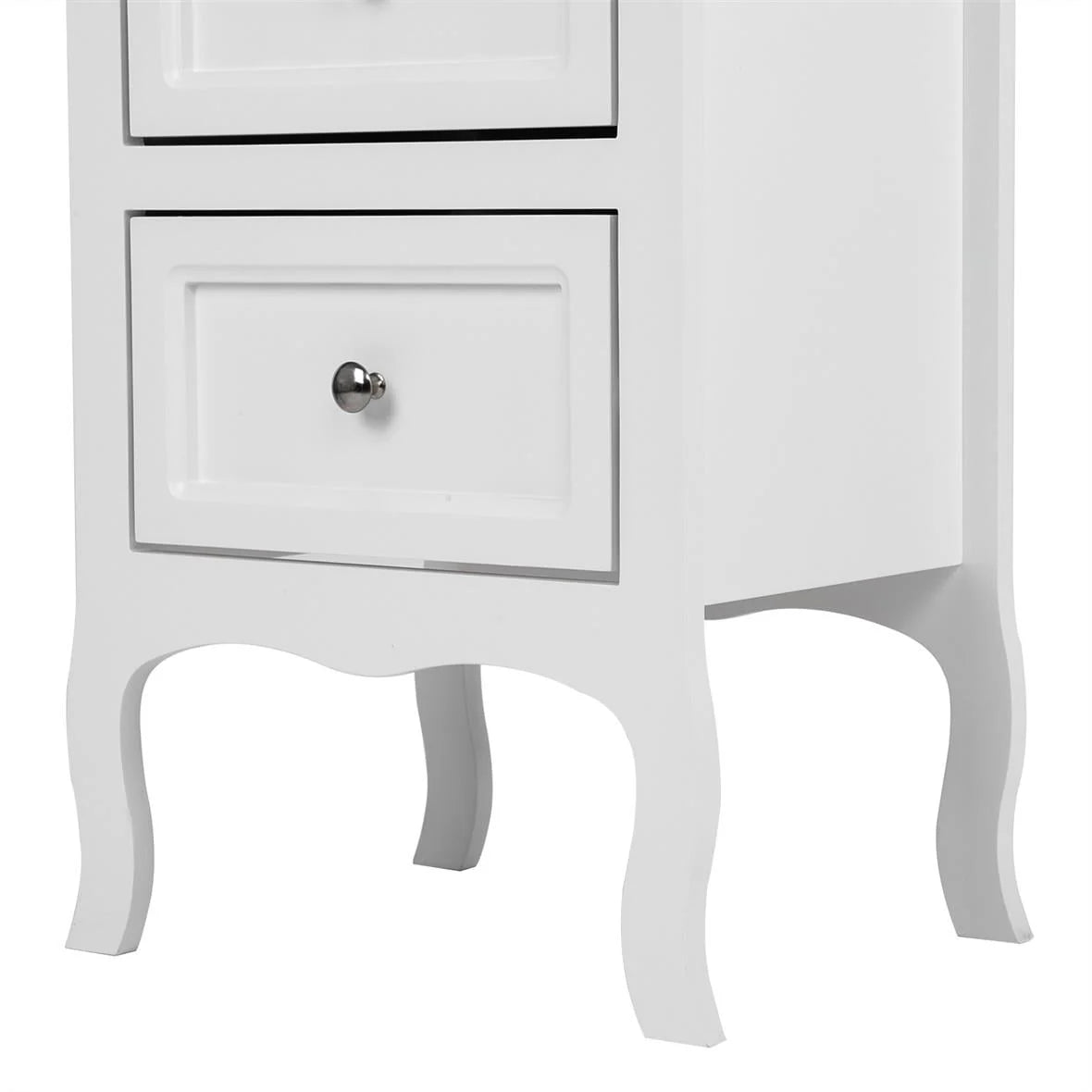 UBesGoo Nightstand End Table with 2 Drawer,White Finish