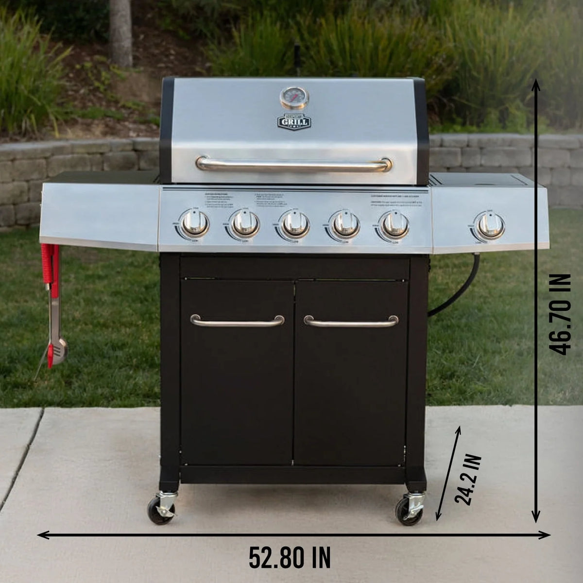 Expert Grill 5 Burner Propane Gas Grill with Side Burner