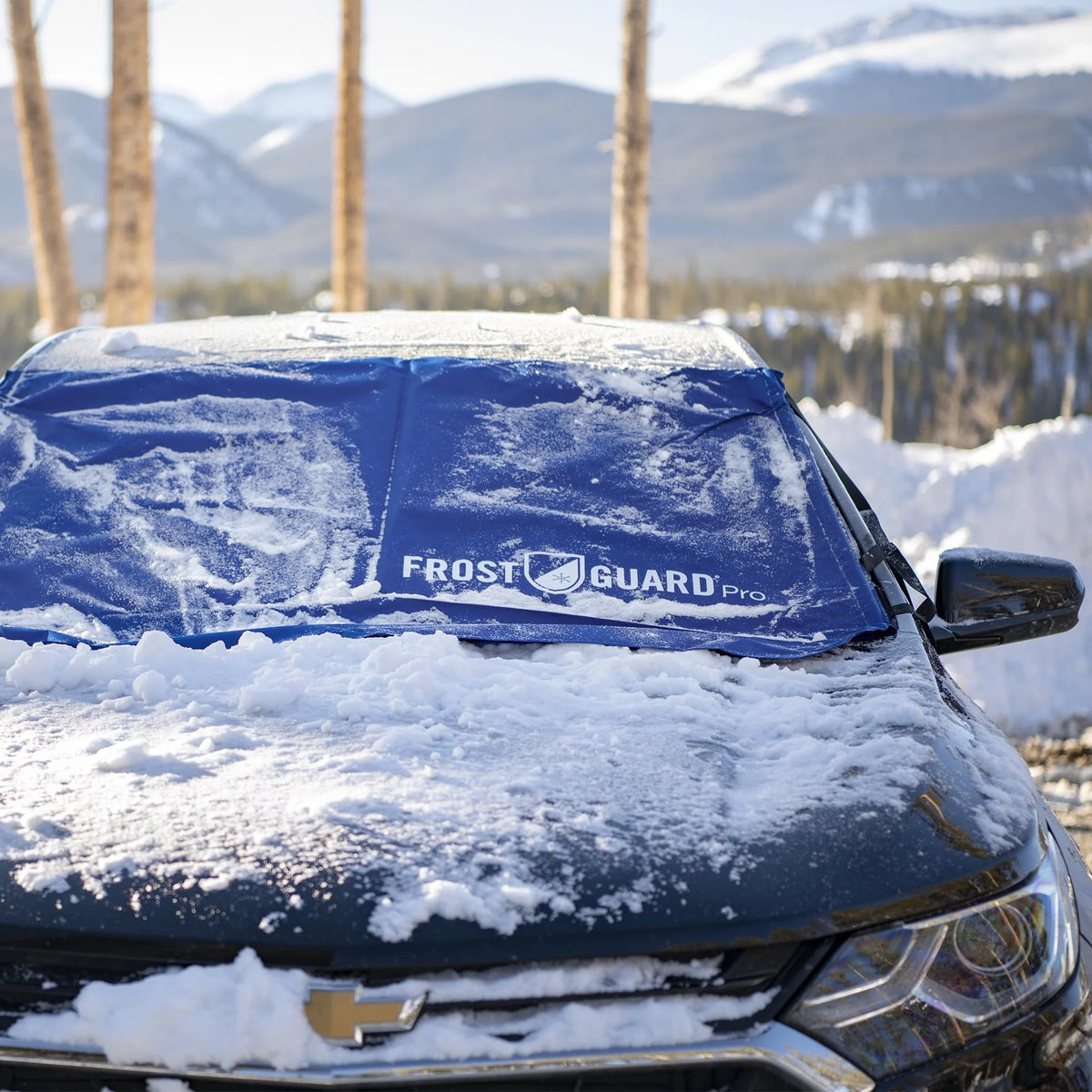 FrostGuard Pro Automotive Winter Windshield Cover - Standard Size in Indigo for Cars and Smaller SUVs - Shades