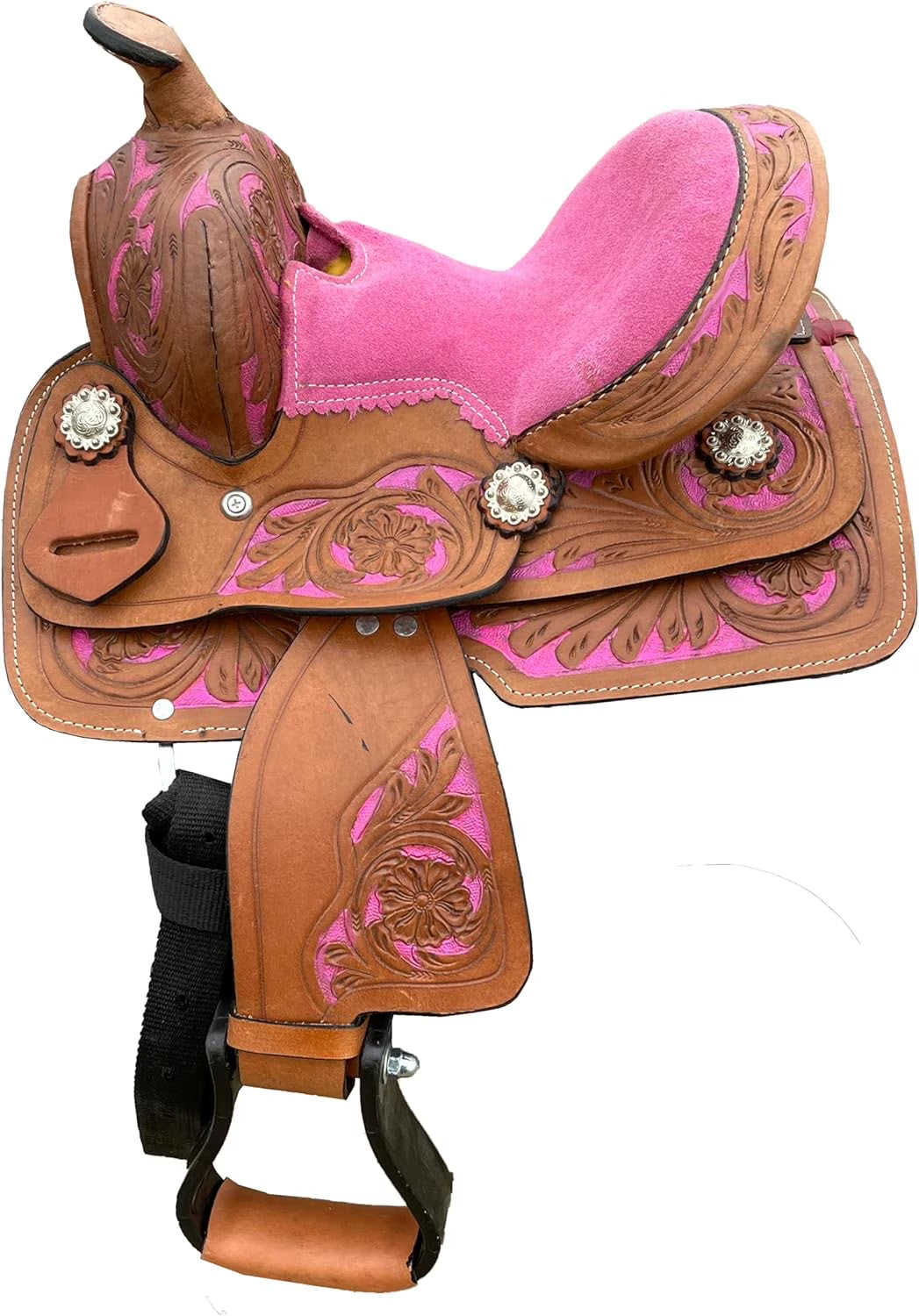RESISTANCE Western Miniature Barrel Saddle with Conchos Inlay Colors