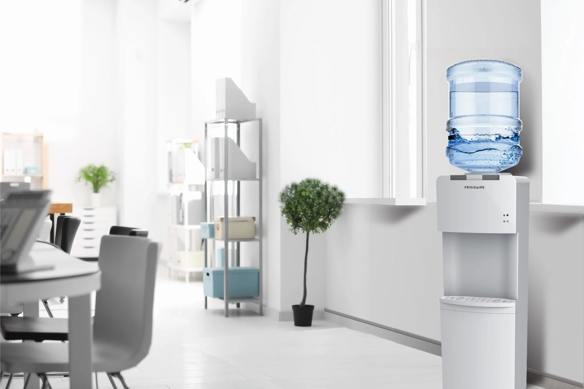 Frigidaire, Top Loading Hot and Cold Water Dispenser, White