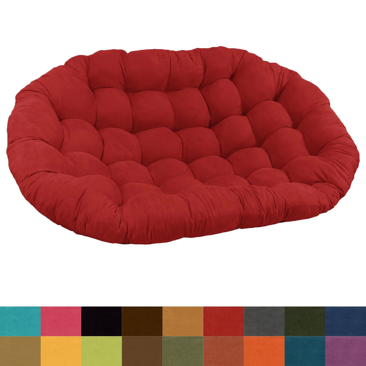 Blazing Needles 93304-MS-AB 65 x 48 in. Solid Microsuede Double Papasan Cushion, Aqua Blue