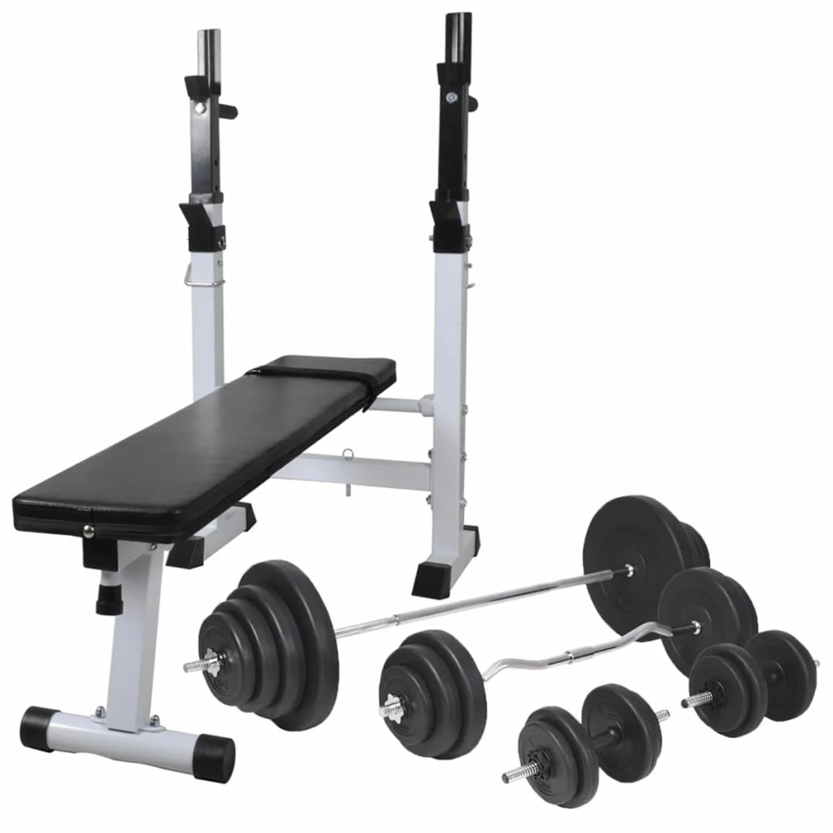 Htovila Workout Bench with Weight Rack, Barbell and Dumbbell Set 264.6 lb
