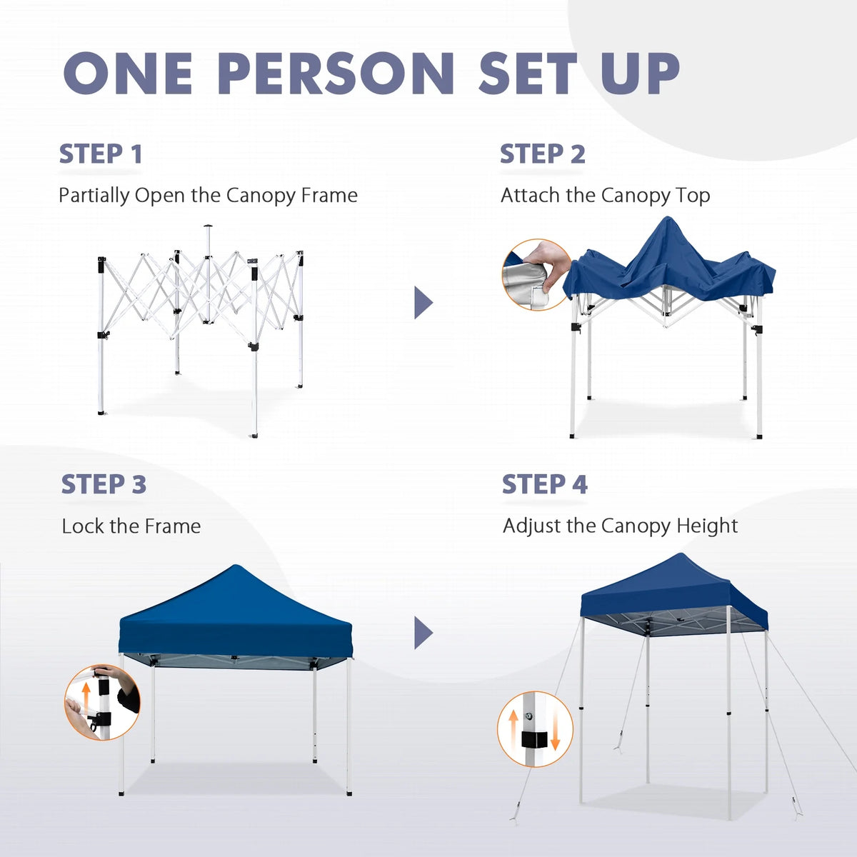 INTER HUT 5x5 Outdoor Pop up Canopy Gazebo, Instant Easy Set up Outdoor Canopy Commercial Fair Shelter, Beige