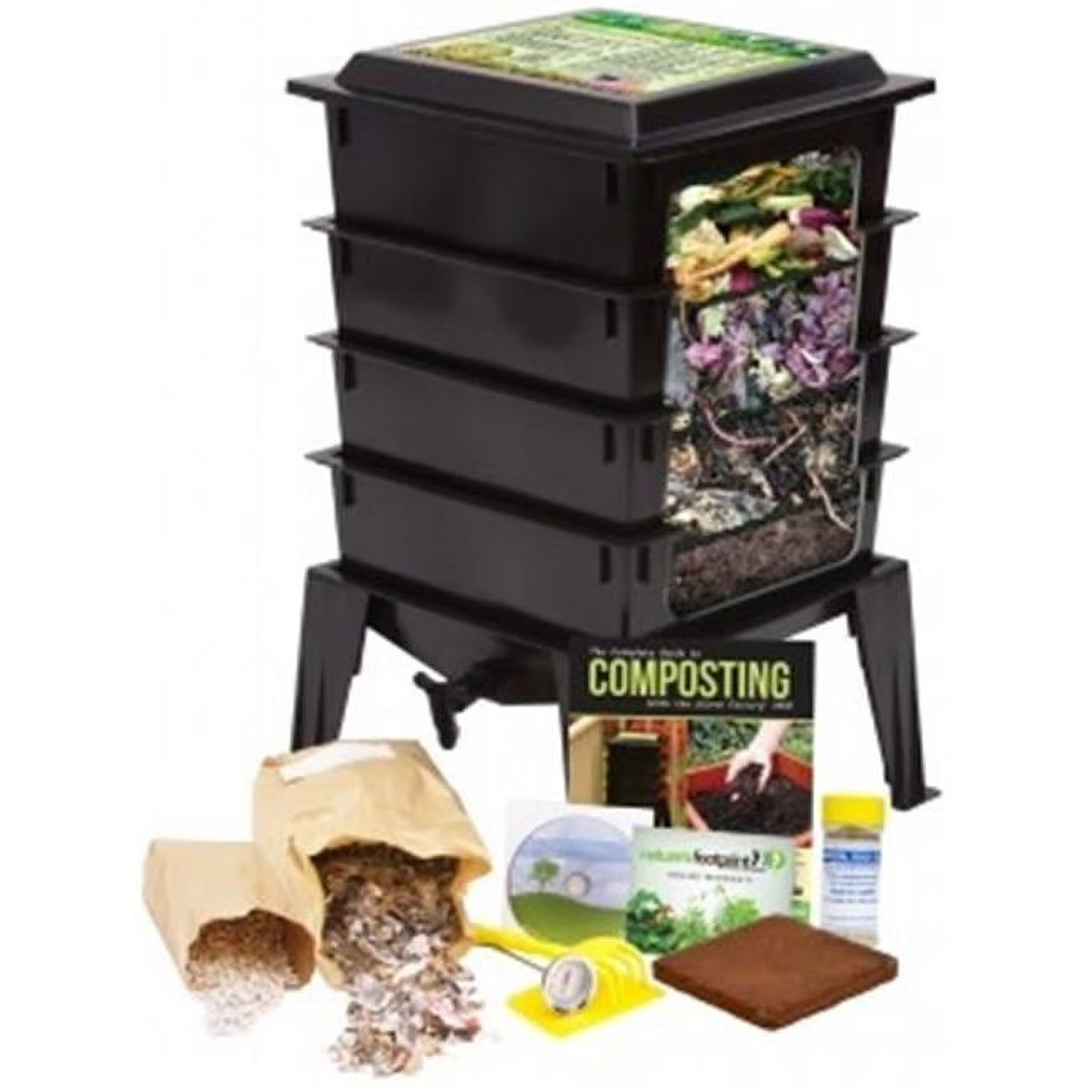 Nature's Footprint Worm Factory 360 4-Tray 4 gal Black Recycled Plastic Composting Bin (4 Count)