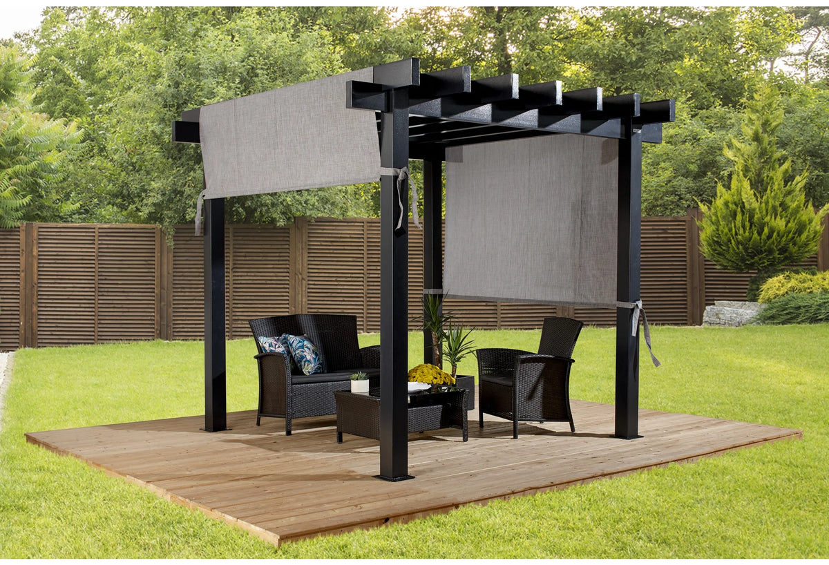 Sojag Outdoor 10' x 10' Yamba Pergola Square Shaped Gazebo, Dark Grey