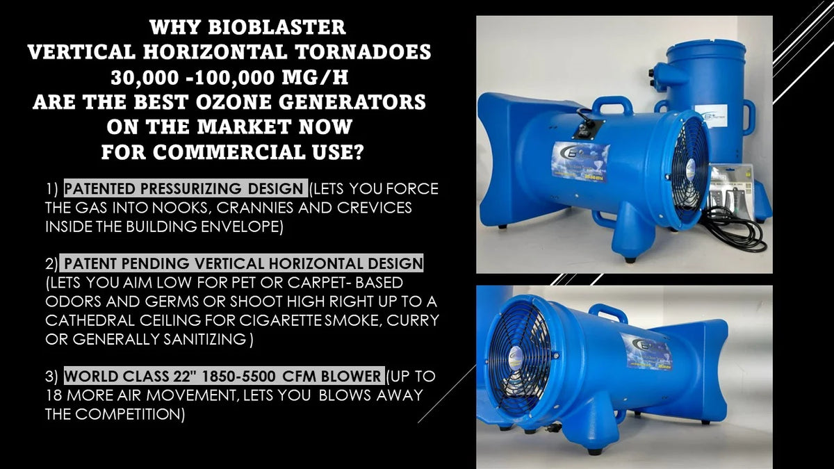BioBlaster Vertical Horizontal 30k (30,000mg/h) Ozone Machine