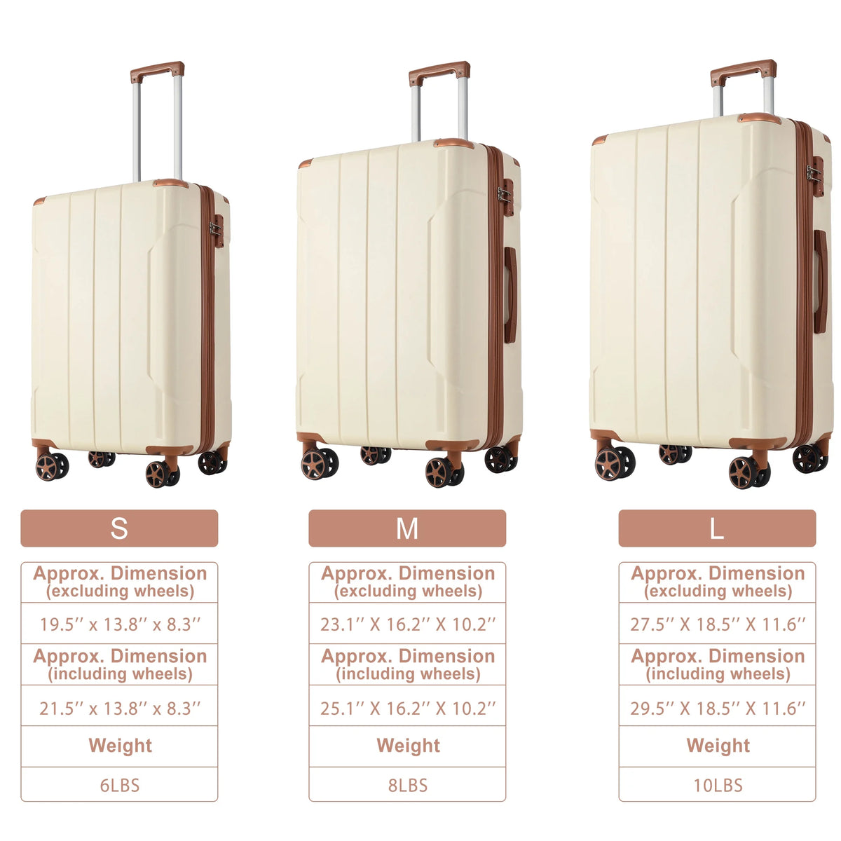Luggage Sets 3 Piece, Expandable Hard shell ABS Suitcases with Double Spinner, Travel luggage Set