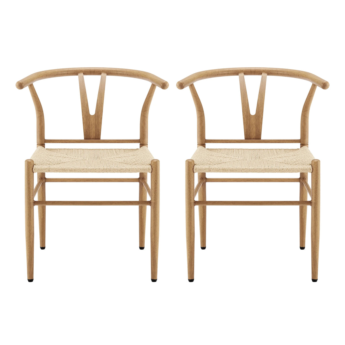Better Homes & Gardens Springwood Wishbone Chair, Metal Base with Black Finish, 2 Pack