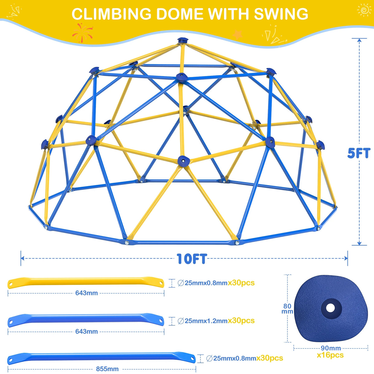 WOSTOO 10FT Climbing Dome,Kids Dome Climber Jungle Gym Outdoor Toddler Play Set for Kids 3-10 Year Outdoor Play , Supports up to 880lbs
