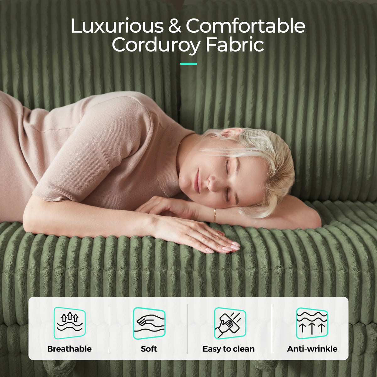 Linsy Home Plush Corduroy Sleeper Sofa Bed with Reversible Storage Chaise, Pull Out Couch Bed with USB, Cup Holder, Side Pocket, L Shaped Sectional Couches for Living Room, Apartment, Dark Grey