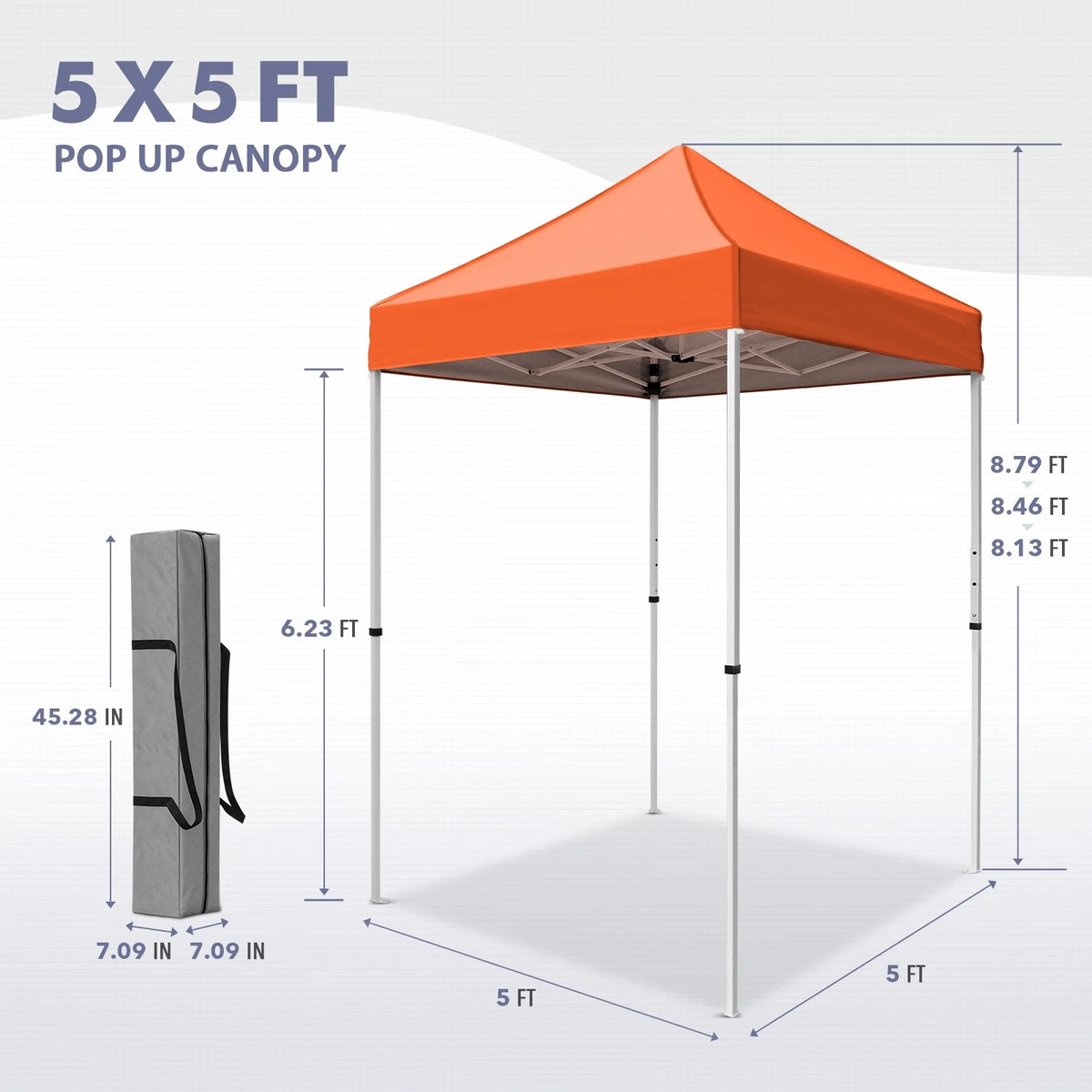 INTER HUT 5x5 Outdoor Pop up Canopy Gazebo, Instant Easy Set up Outdoor Canopy Commercial Fair Shelter, Beige