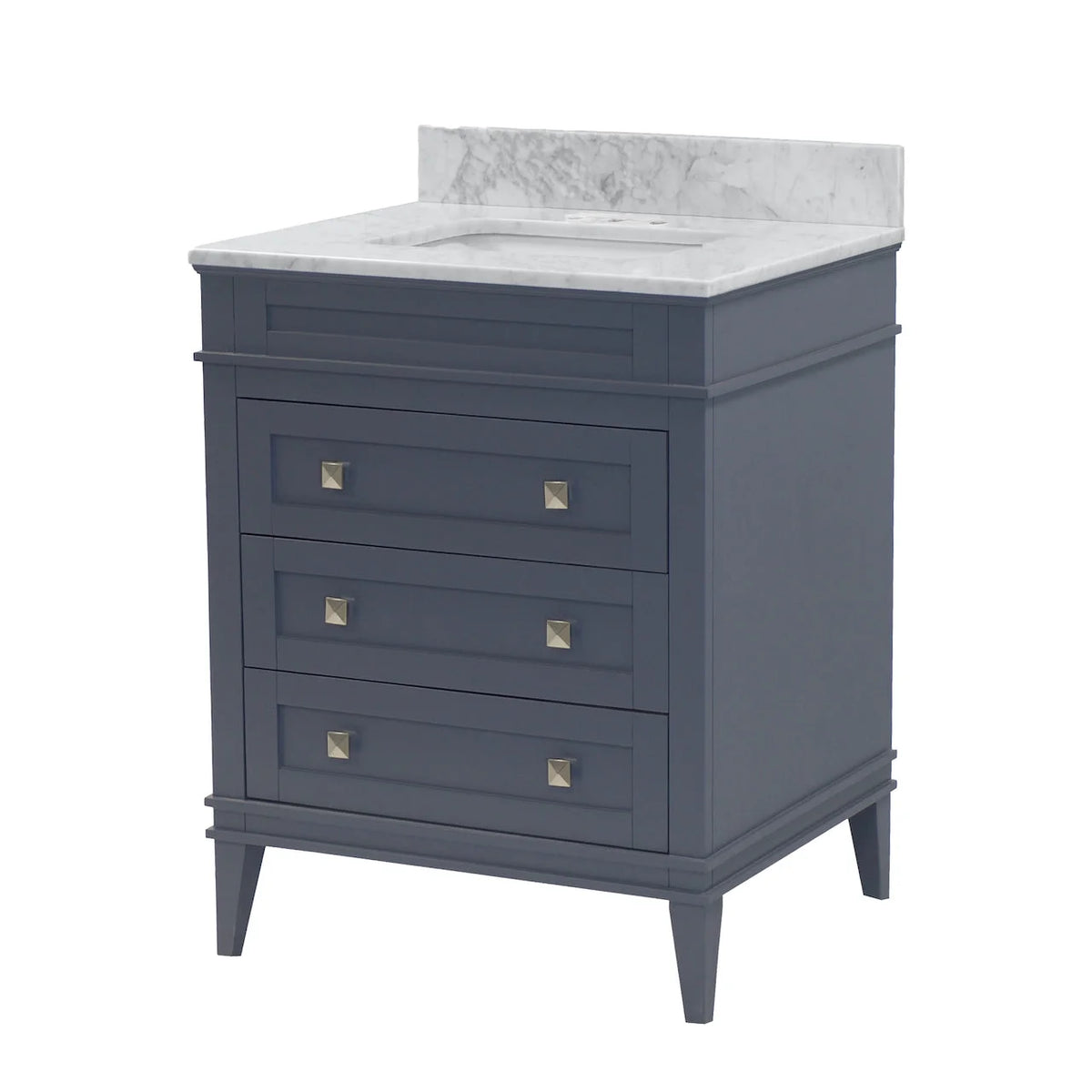 Eleanor 30" Bathroom Vanity with White Cabinet and Carrara Marble Top