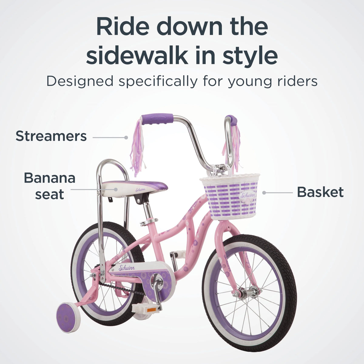 16" Bloom Kid's Bike with Training Wheels, Pink