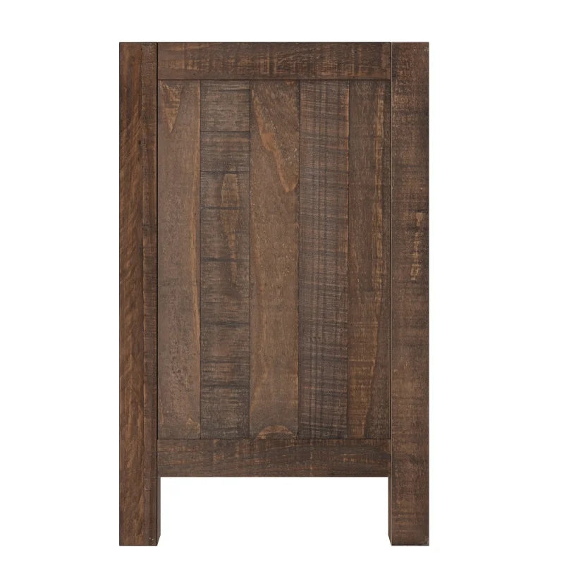 Rustic Farmhouse Style Three-Drawer Solid Pine Wood Nightstand  Set of 2,with Cup Pulls and Integrated Charge Station