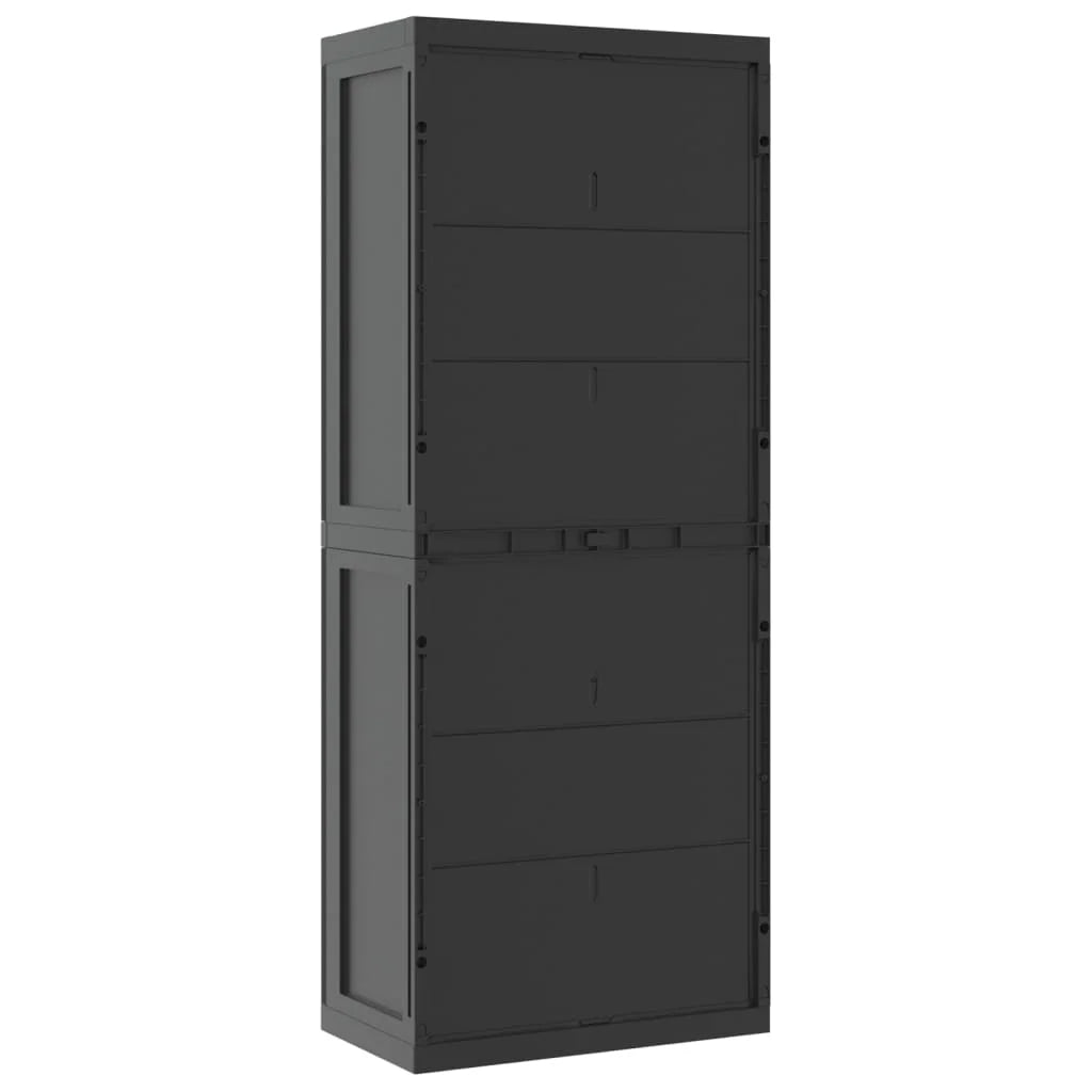 vidaXL Outdoor Storage Cabinet Black 25.6"x14.6"x33.5" PP