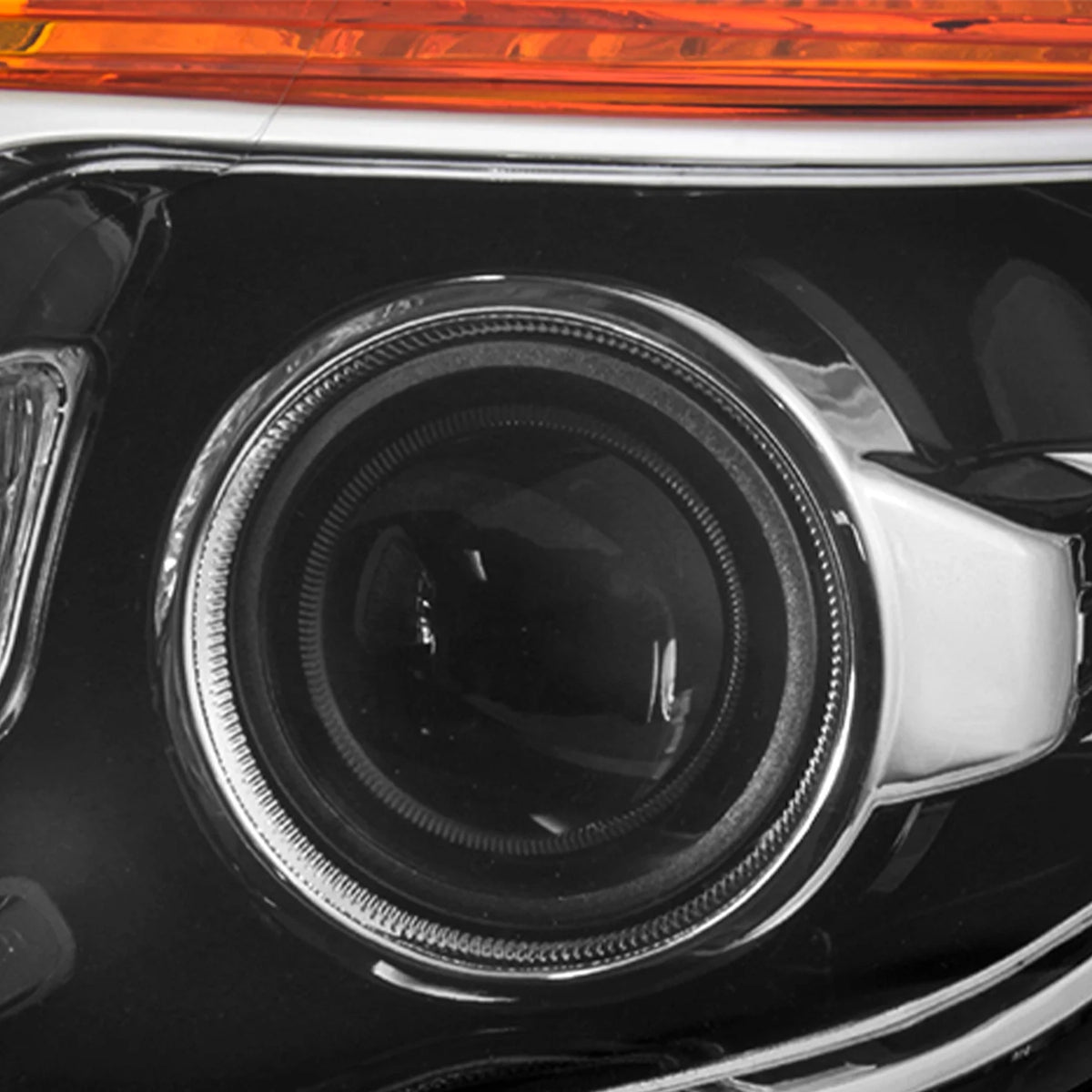AKKON - For 2011-15 Ford Explorer Driver + Passenger Projector Headlight Assembly Chrome Housing Clear Lens Full Set