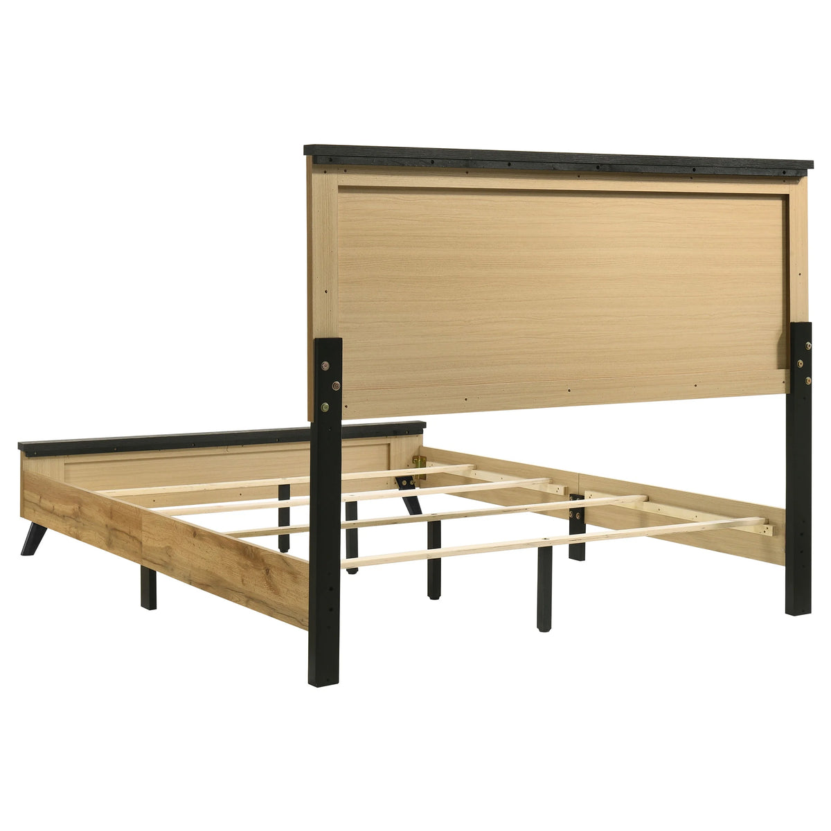 Coaster Kaywood 4-Piece Wood Eastern King Bedroom Set in Natural Pine and Brown