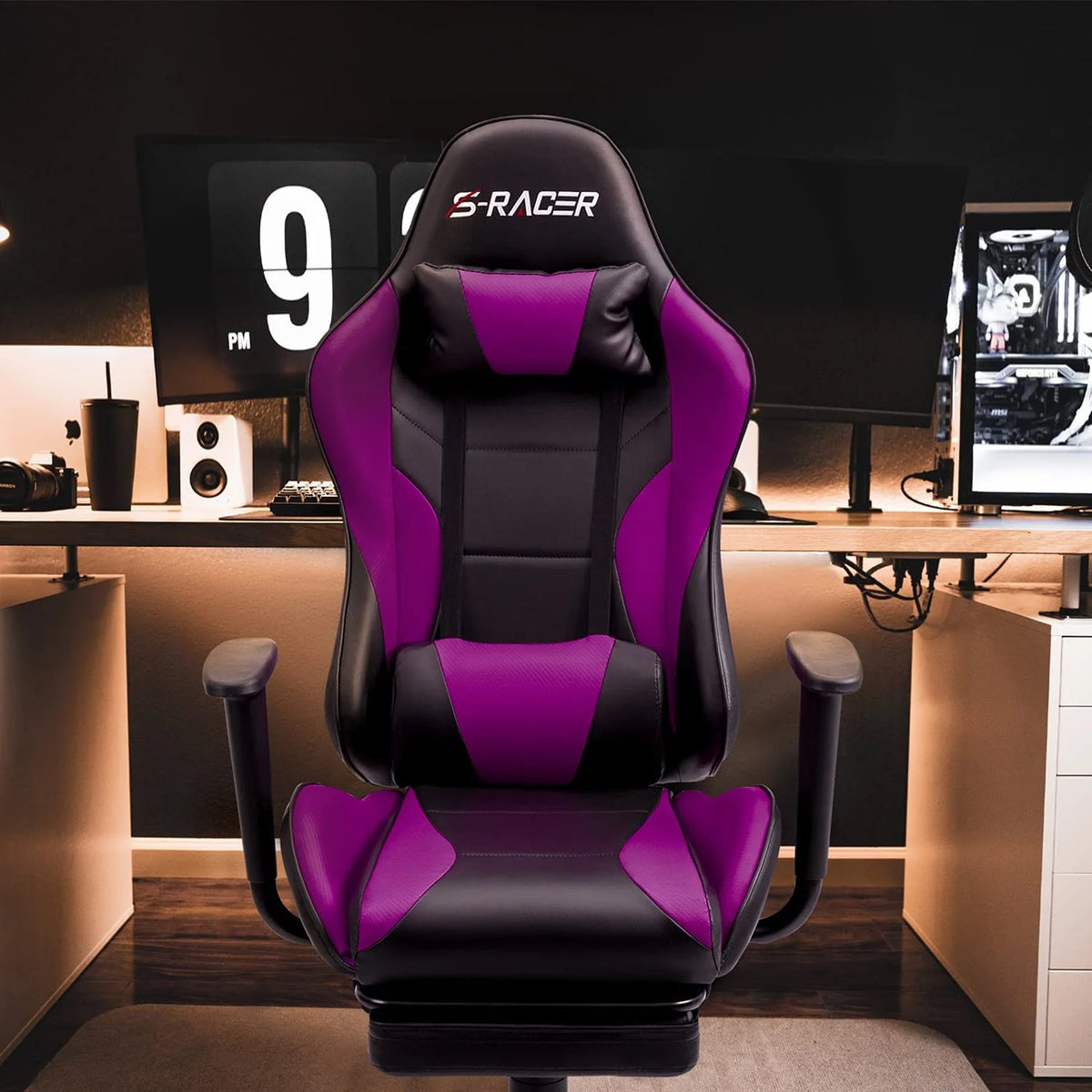 Lacoo High Back Gaming Chair Ergonomic Gaming Computer Chair,Black