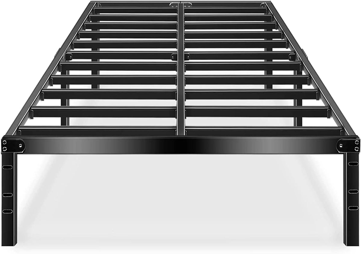 HAAGEEP King Platform Bed Frame No Box Spring Needed 14" with Storage Heavy Duty Black Metal