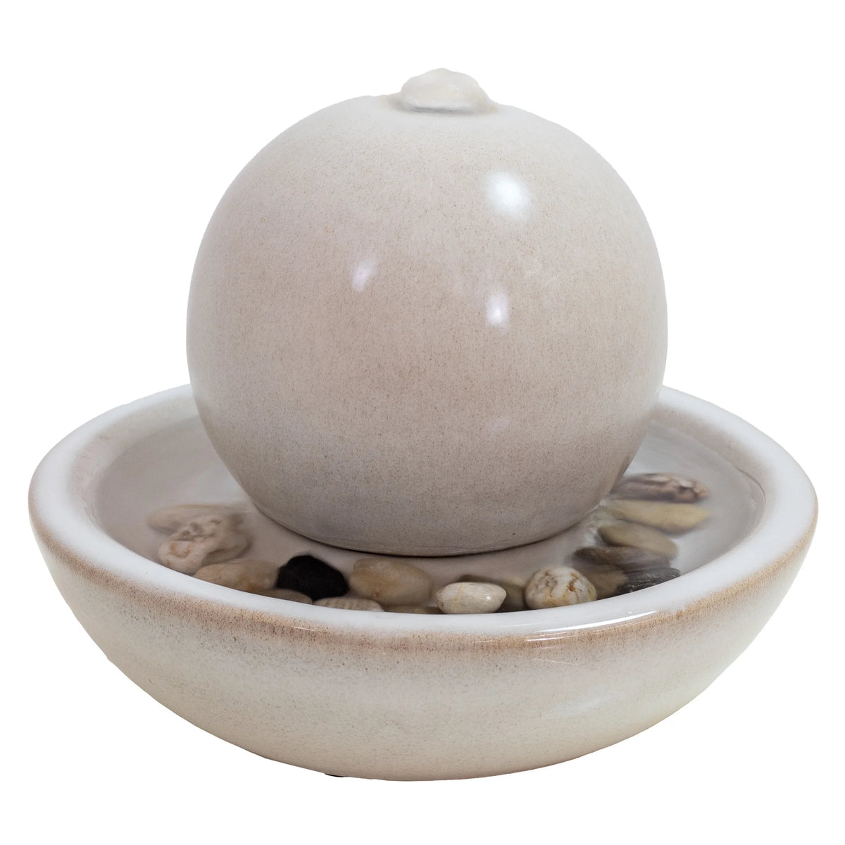 Sunnydaze Modern Teal Ceramic Tabletop Water Fountain with Orb