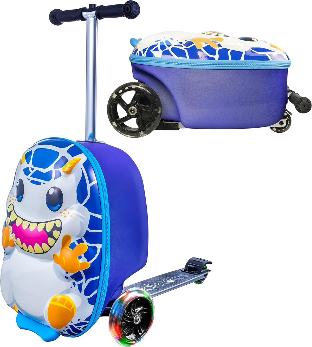 Kiddietotes Kid's Hard Shell Scooter Ride On Suitcase, Pink