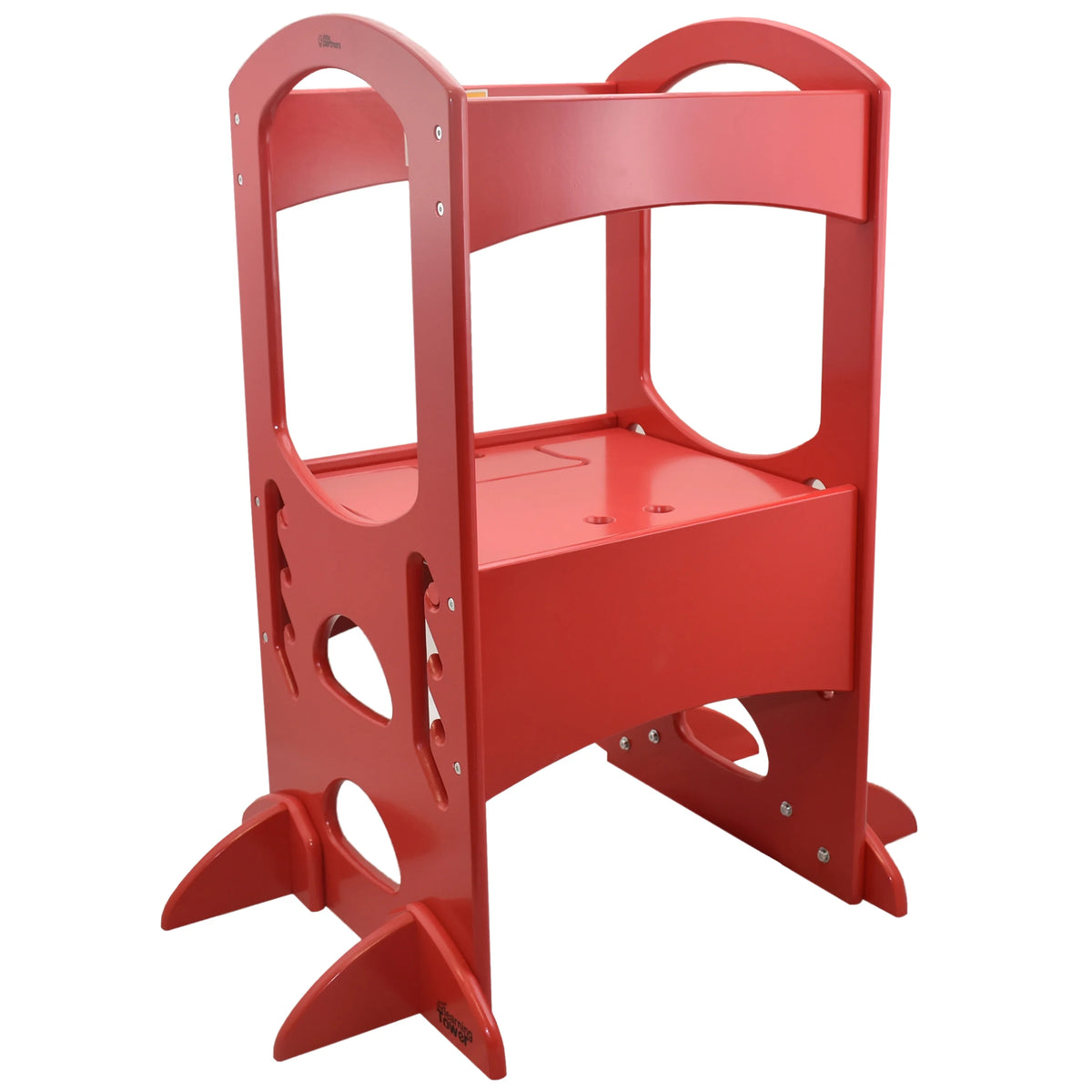 Little Partners Learning Tower Adjustable Height Kitchen Step Stool, Toddler Tower, Encourages Learning, Independence, and Engagement, Safety Climbing Tower for Kitchen Counter - Soft White
