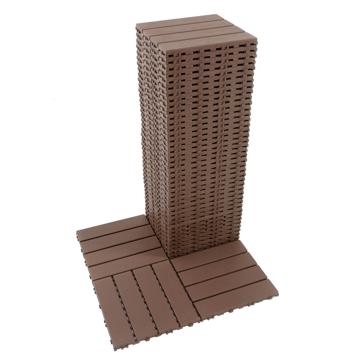 44PCS Plastic Interlocking Deck Tiles,Patio Deck Tiles,12"x12" Square Waterproof Outdoor
