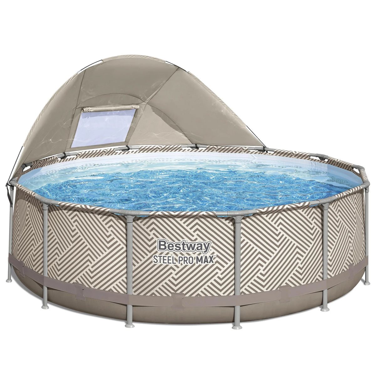 Open Box Bestway Steel Pro MAX 13' x 42" Pool Set with Canopy & Ladder