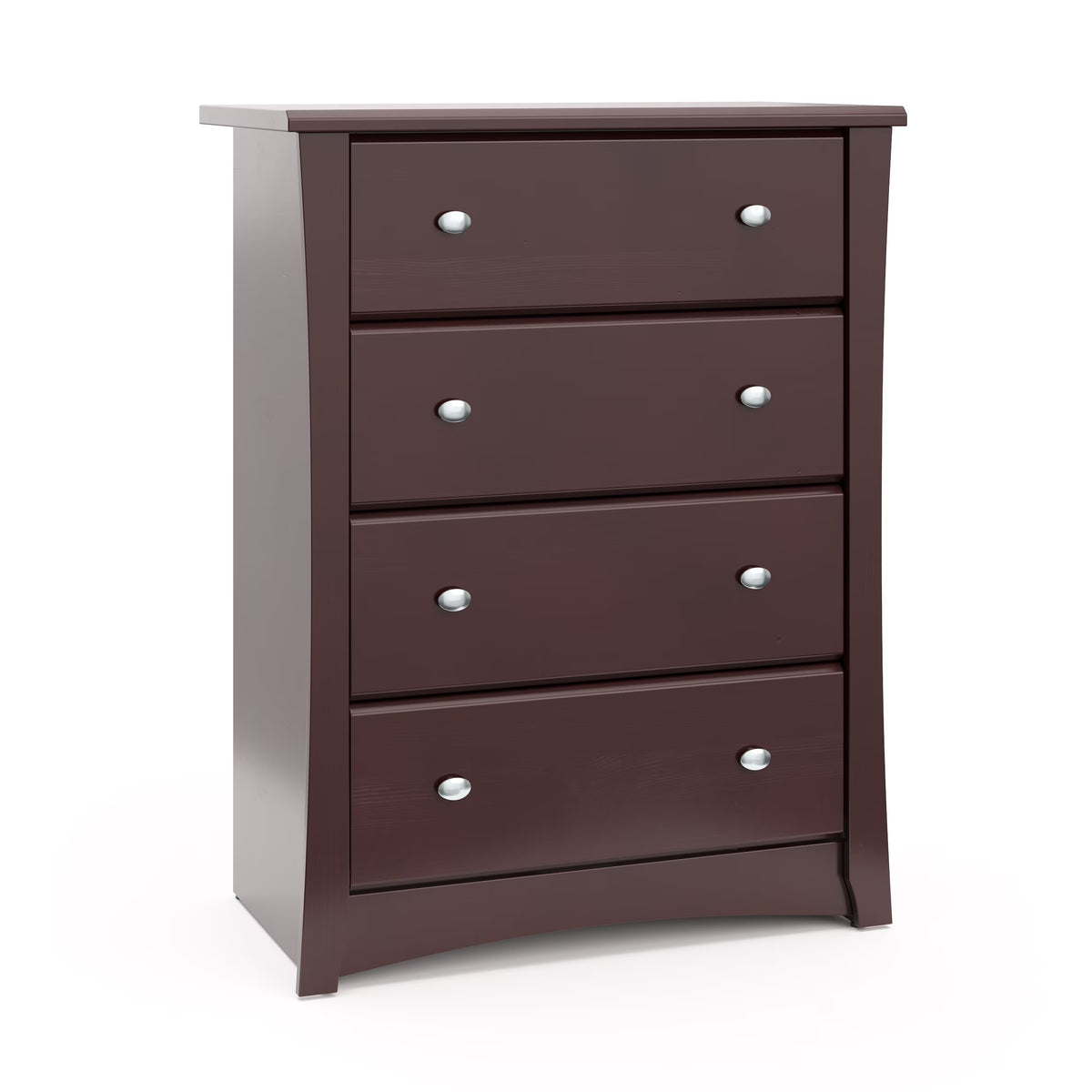 Storkcraft Crescent 4 Drawer Childrens Nursery Dresser, Espresso