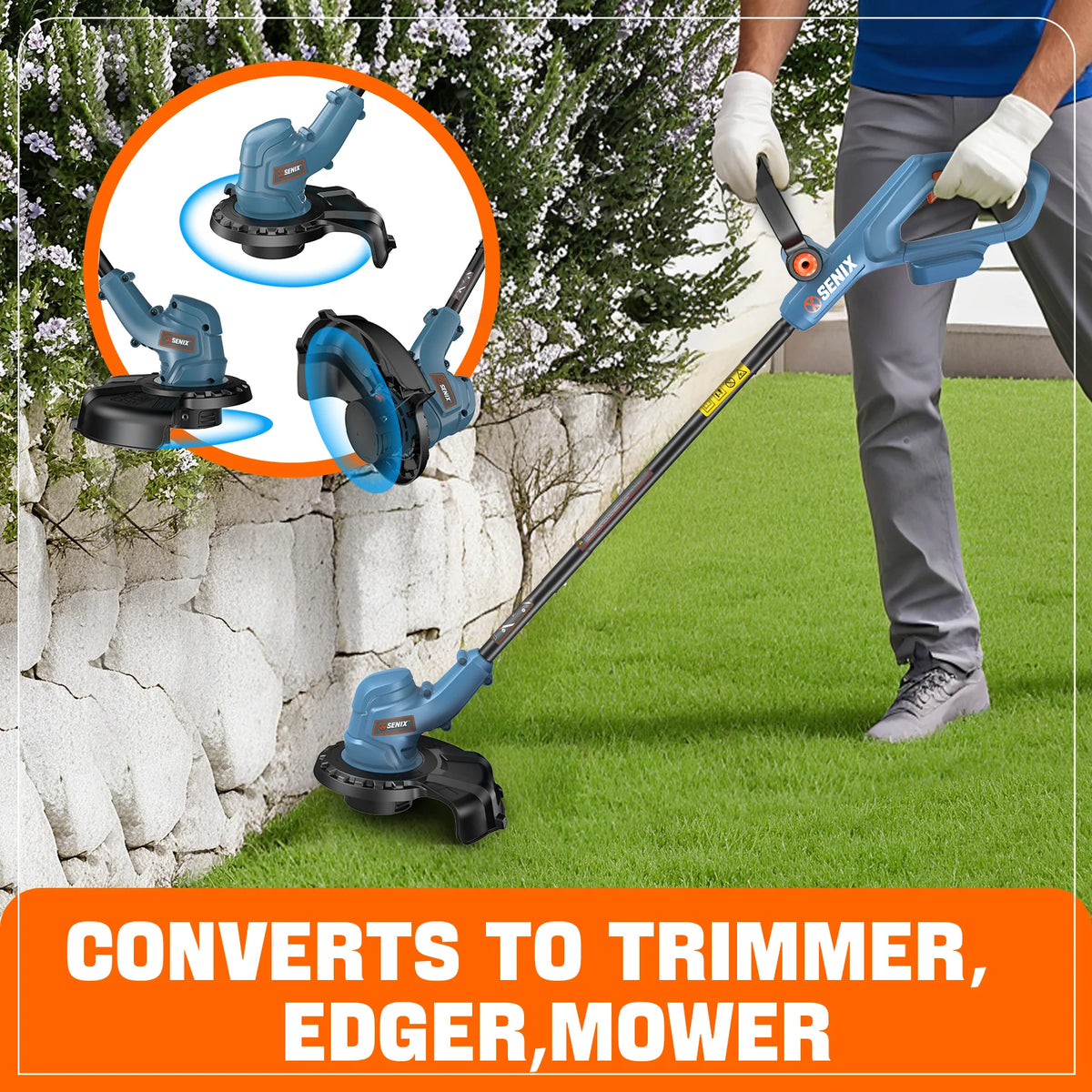 SENIX 20V 2-Tool Cordless Combo Kit, 10-Inch String Trimmer & Variable Speed Leaf Blower (One 4.0Ah Battery and Charger Included) S2K2B1-03