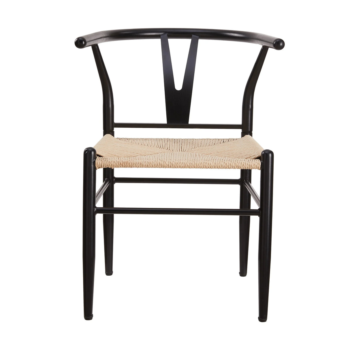 Better Homes & Gardens Springwood Wishbone Chair, Metal Base with Black Finish, 2 Pack