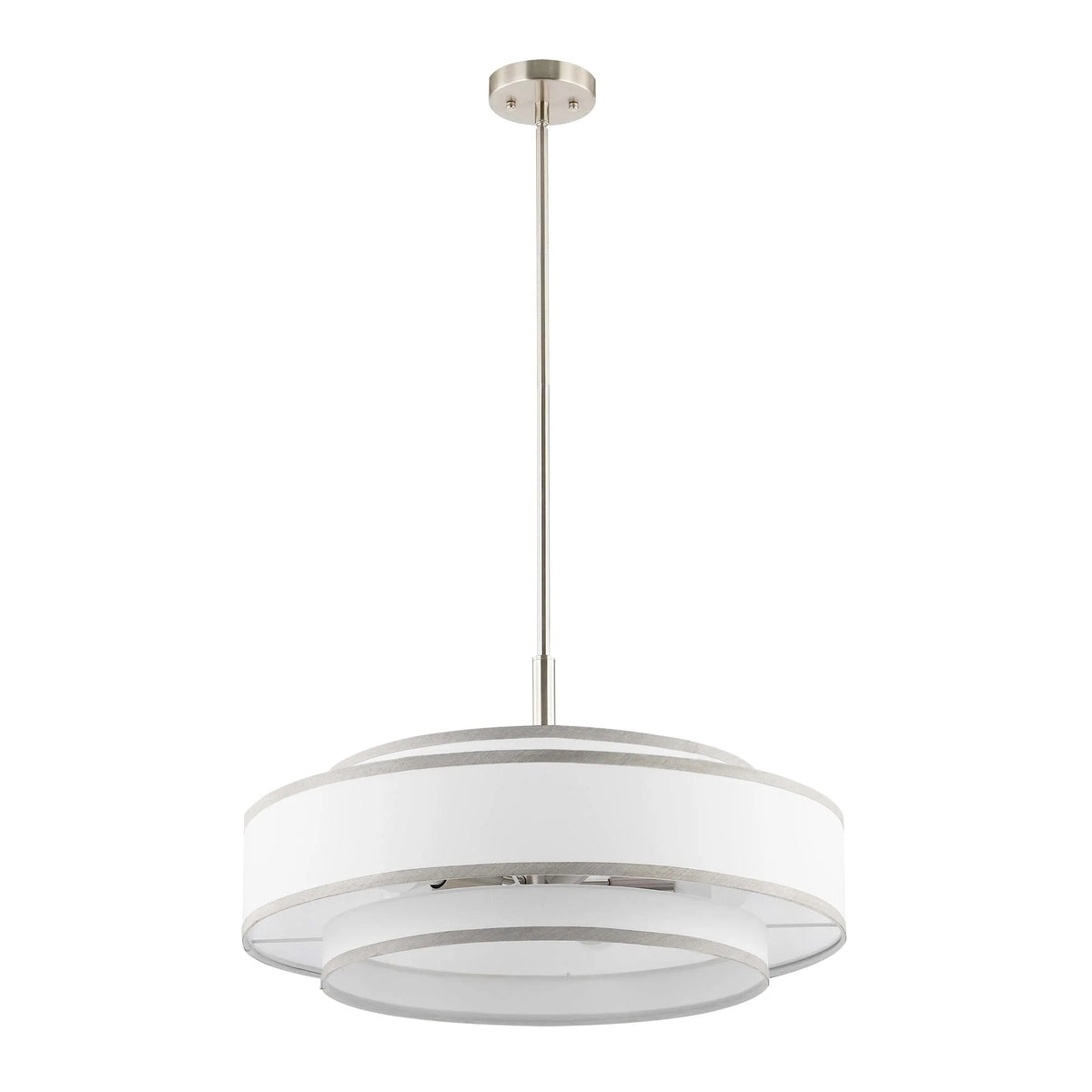 GetLedel 5-Light Double Shaded Dimmable Drum Chandelier Black