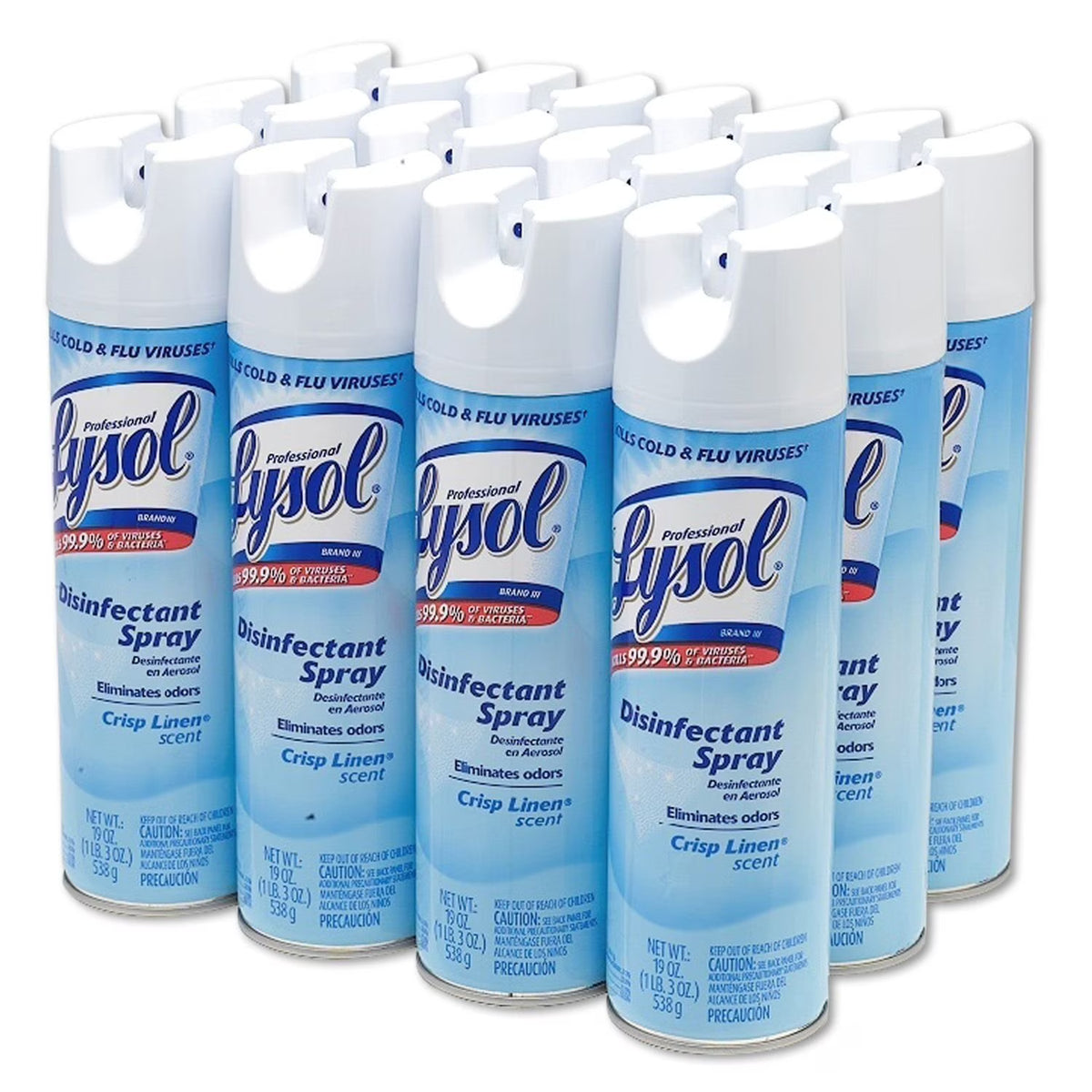 Lysol 19 oz. Crisp Linen Disinfectant Spray (12-Pack)