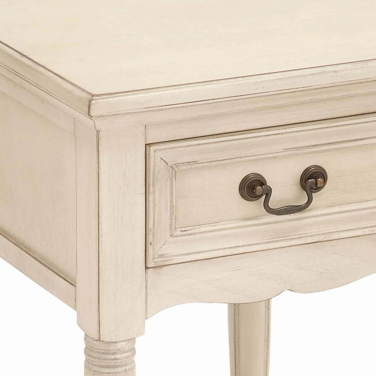 DecMode 17" x 25" Cream Wood 3 Drawer Cabinet, 1-Piece