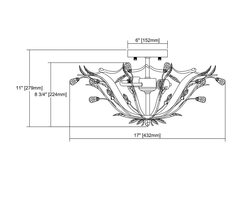 Elk Home 17-Inch Wide Circeo Semi Flush Mount, Traditional, Light Pink