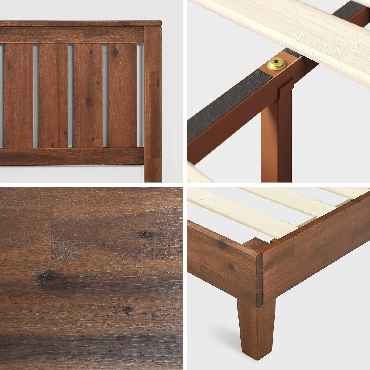 Zinus Vivek 37" Deluxe Wood Platform Bed Frame with Headboard, King