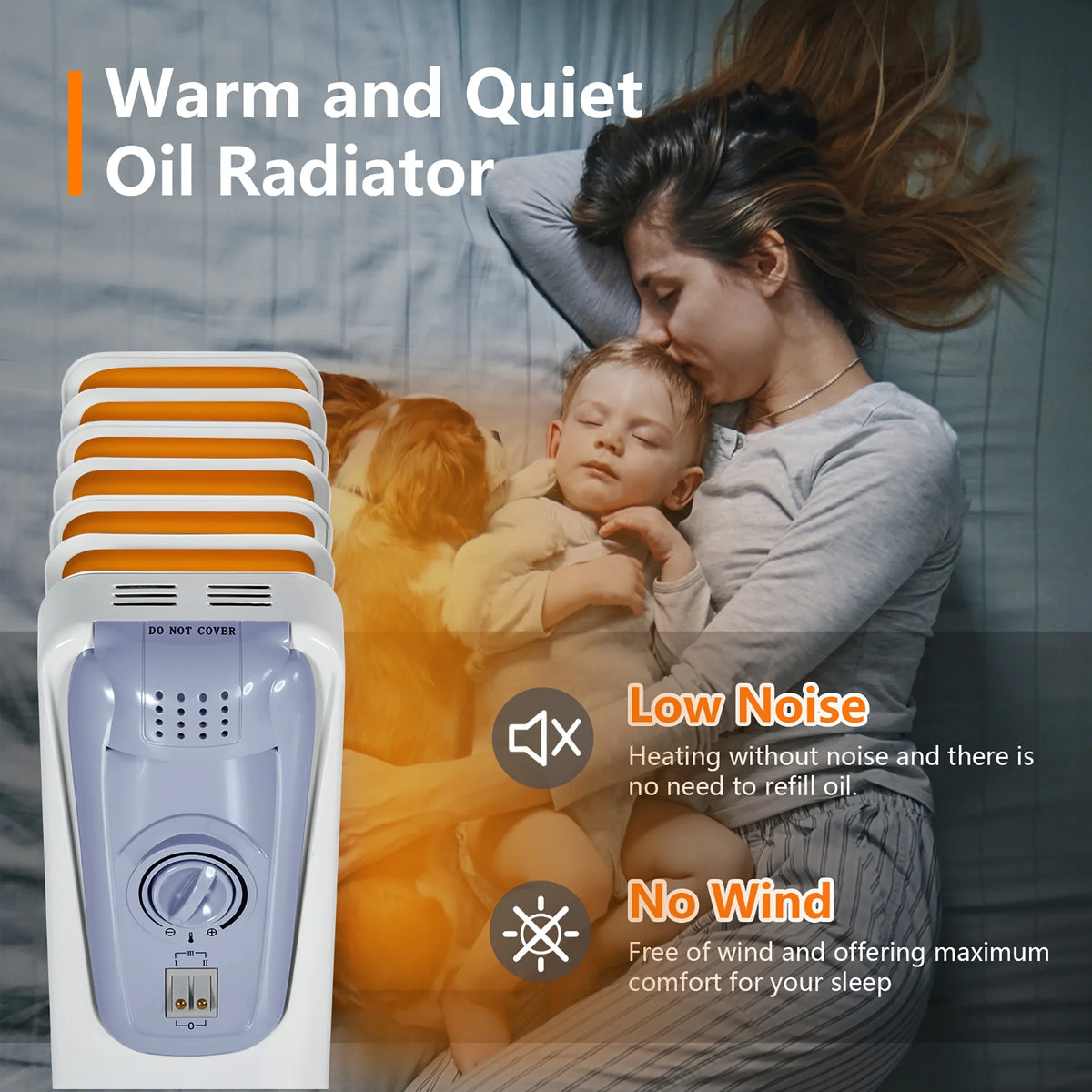 Costway 1500W Electric Oil Filled Radiator Space Heater 7-Fin Thermostat Room Radiant