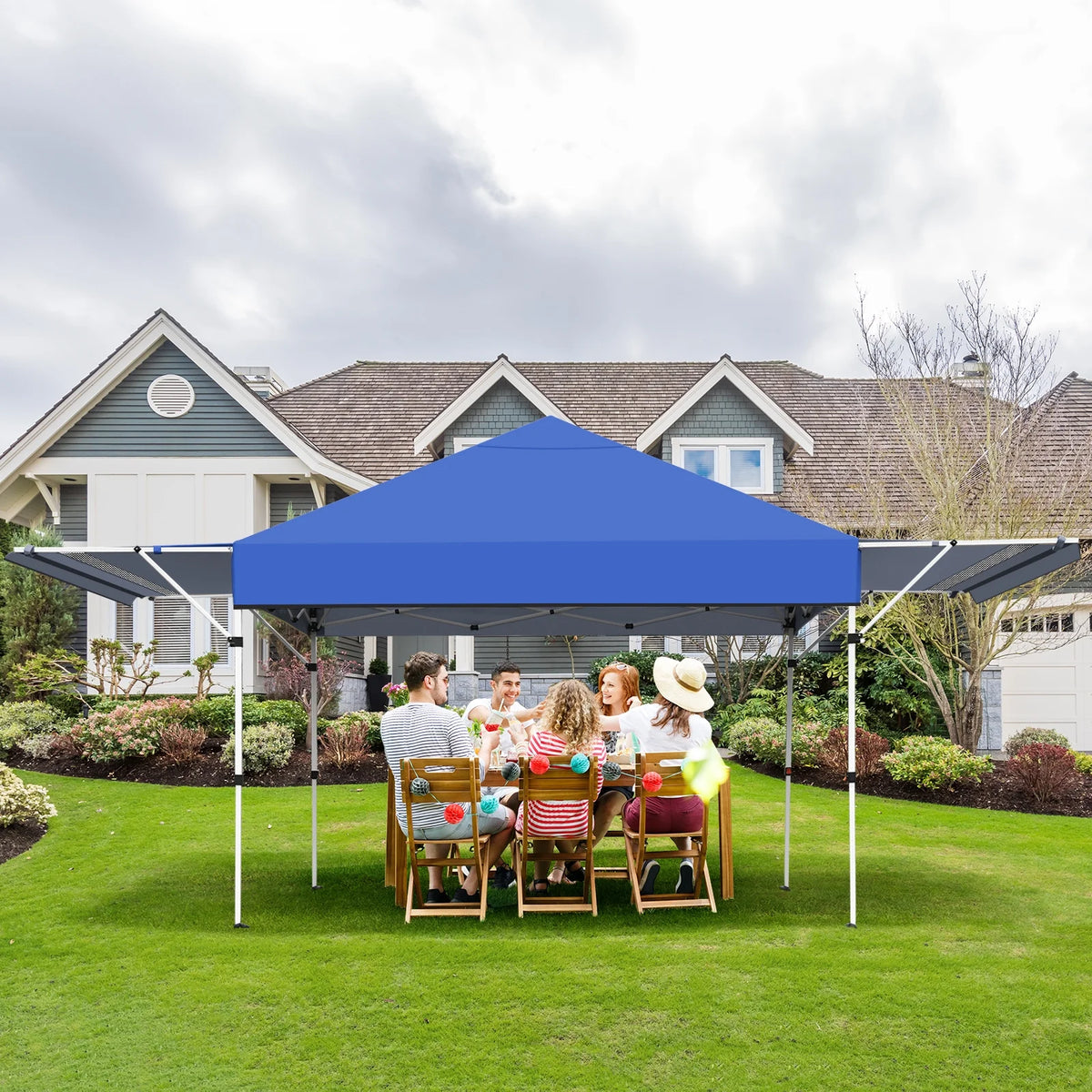 Patiojoy 10x17ft Pop up Canopy  3 Height Adjustment Folding Tent with Roller Bag White