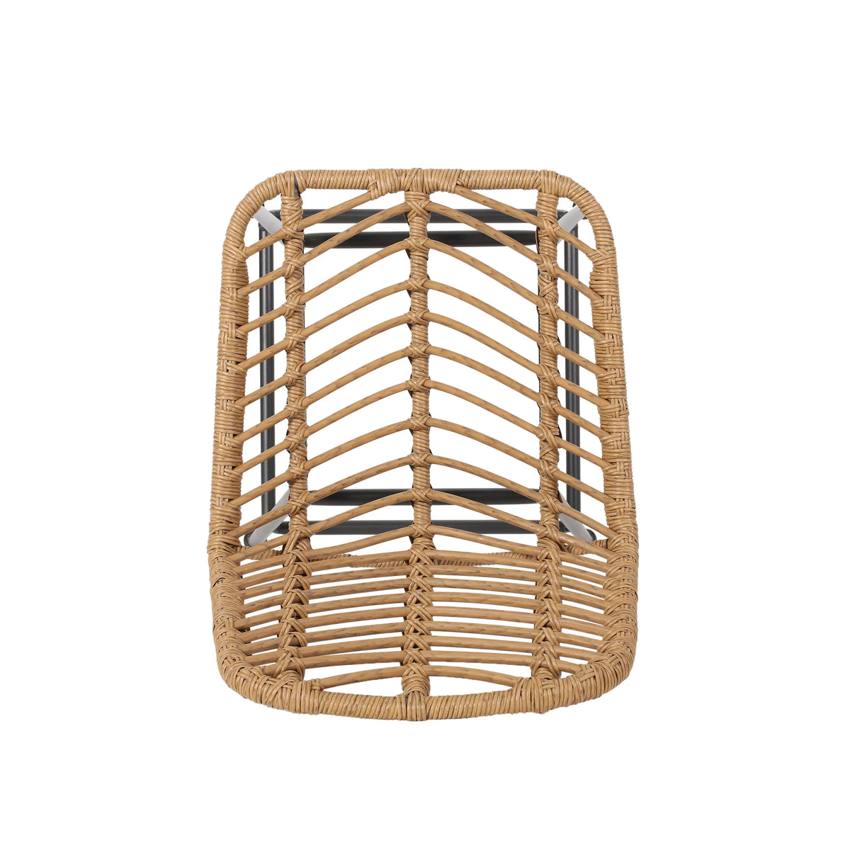 Dimitri Outdoor Wicker Barstools, Set of 2, Light Brown and Black