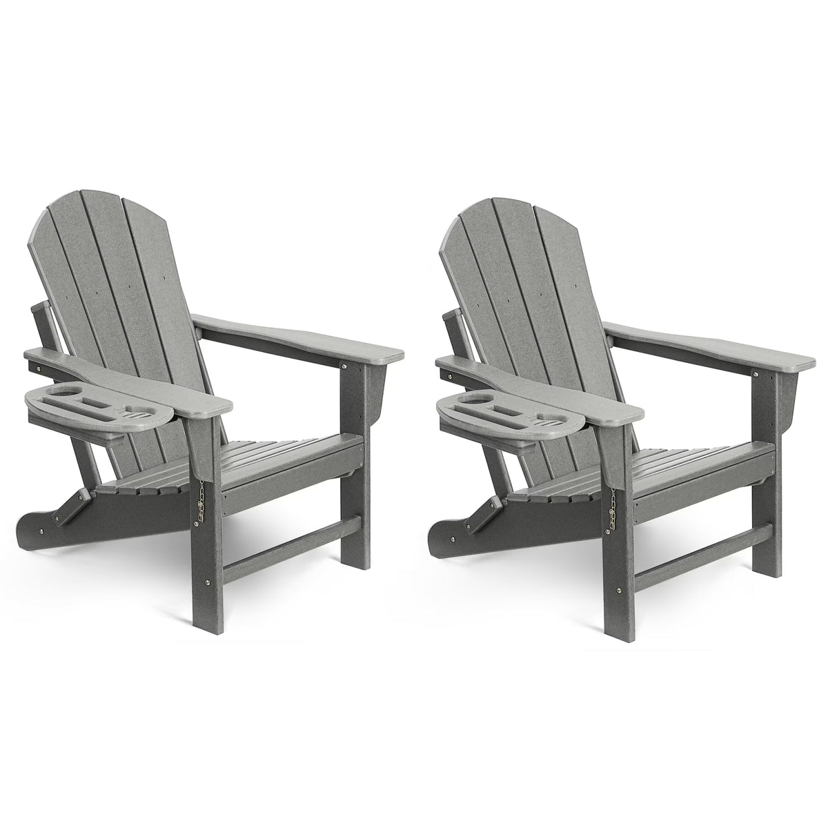 FOOWIN HDPE Plastic Adirondack Chairs Set of 4, Black