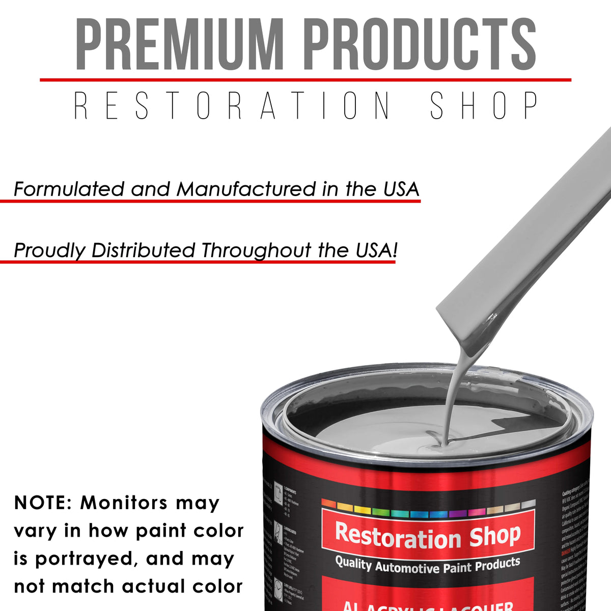 Restoration Shop - Mesa Gray Acrylic Lacquer Auto Paint - Complete Gallon Paint Kit with Slow Thinner