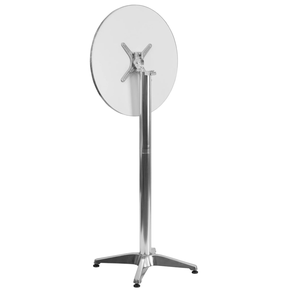 Flash Furniture 23.25" Round Aluminum Indoor/Outdoor Bar Height Table with Flip-Up Top, Silver