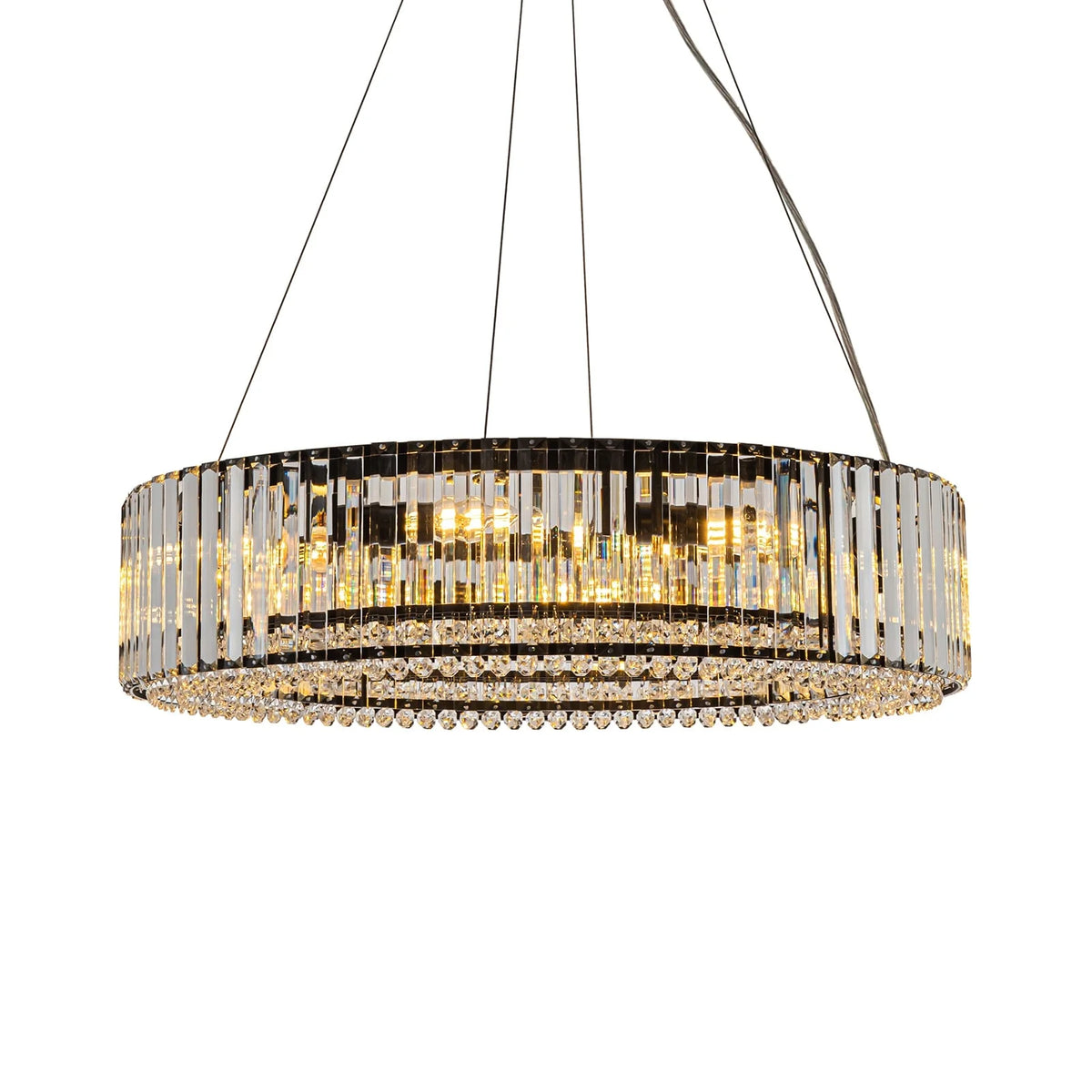 OYIPRO  6 - Light 19.7" Modern Round Crystal Chrome Chandelier Chrome Chrome