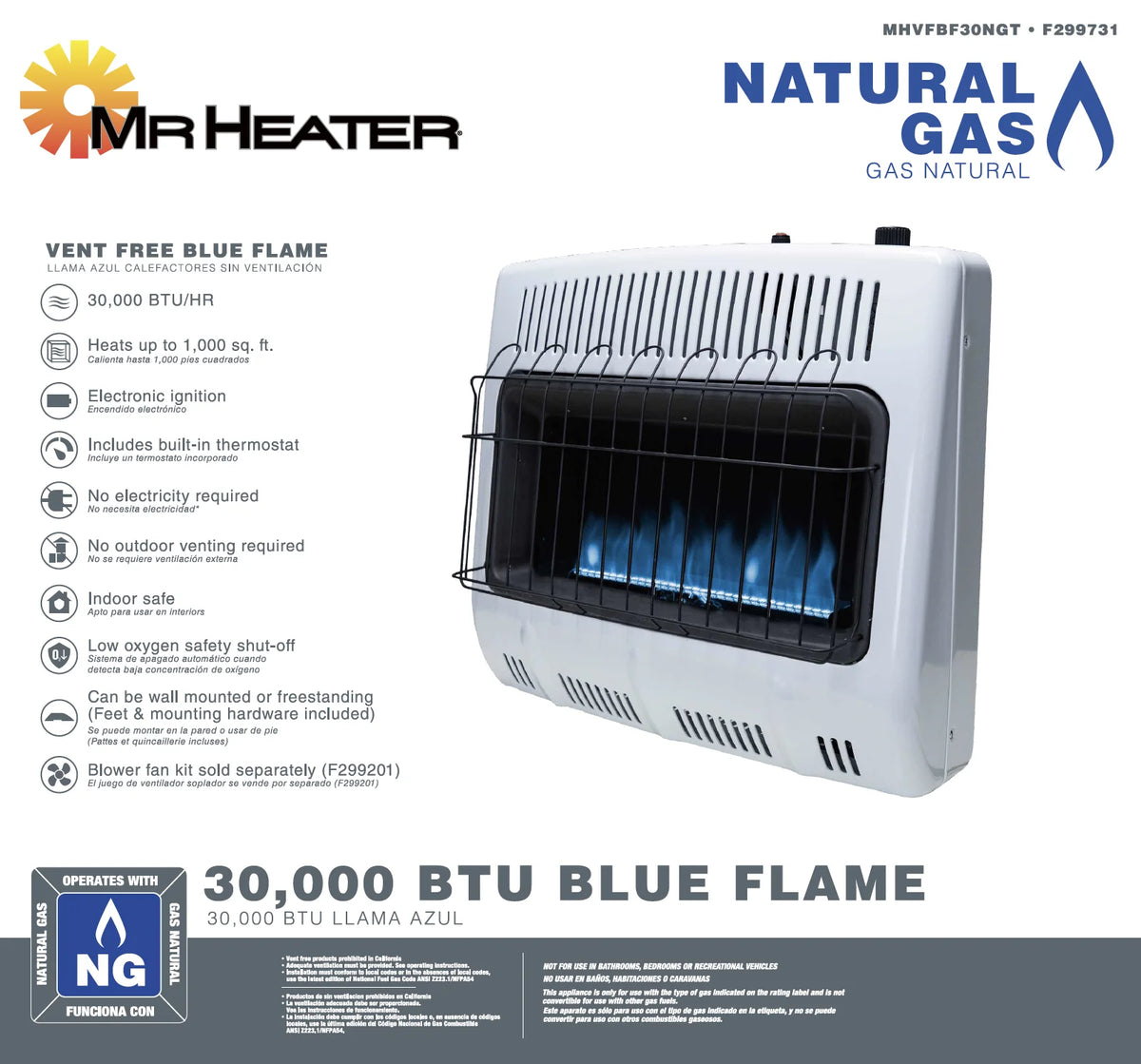 Mr. Heater 30,000 BTU Vent Free Blue Flame Propane Heater